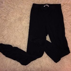 3POMMES black ruched legging/cotton.93%cotton
